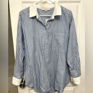 Loft blue stripe button down, size medium